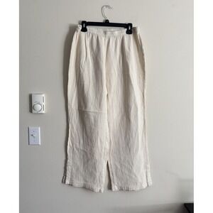 Soft Surroundings Large Cotton Gauze‎ Pants Cream Ivory Coastal Summer Boho